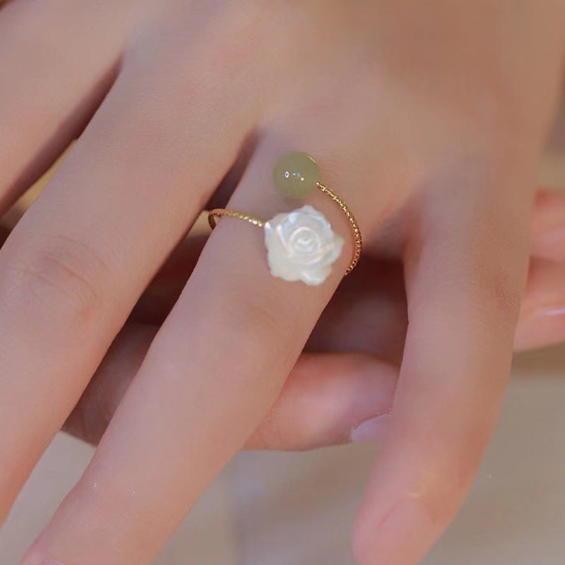 Womens Geometric Alloy Ring Beaded Ring With Rainbow Elements Multi Treasure Design Jewelry Gift For Her Alloy