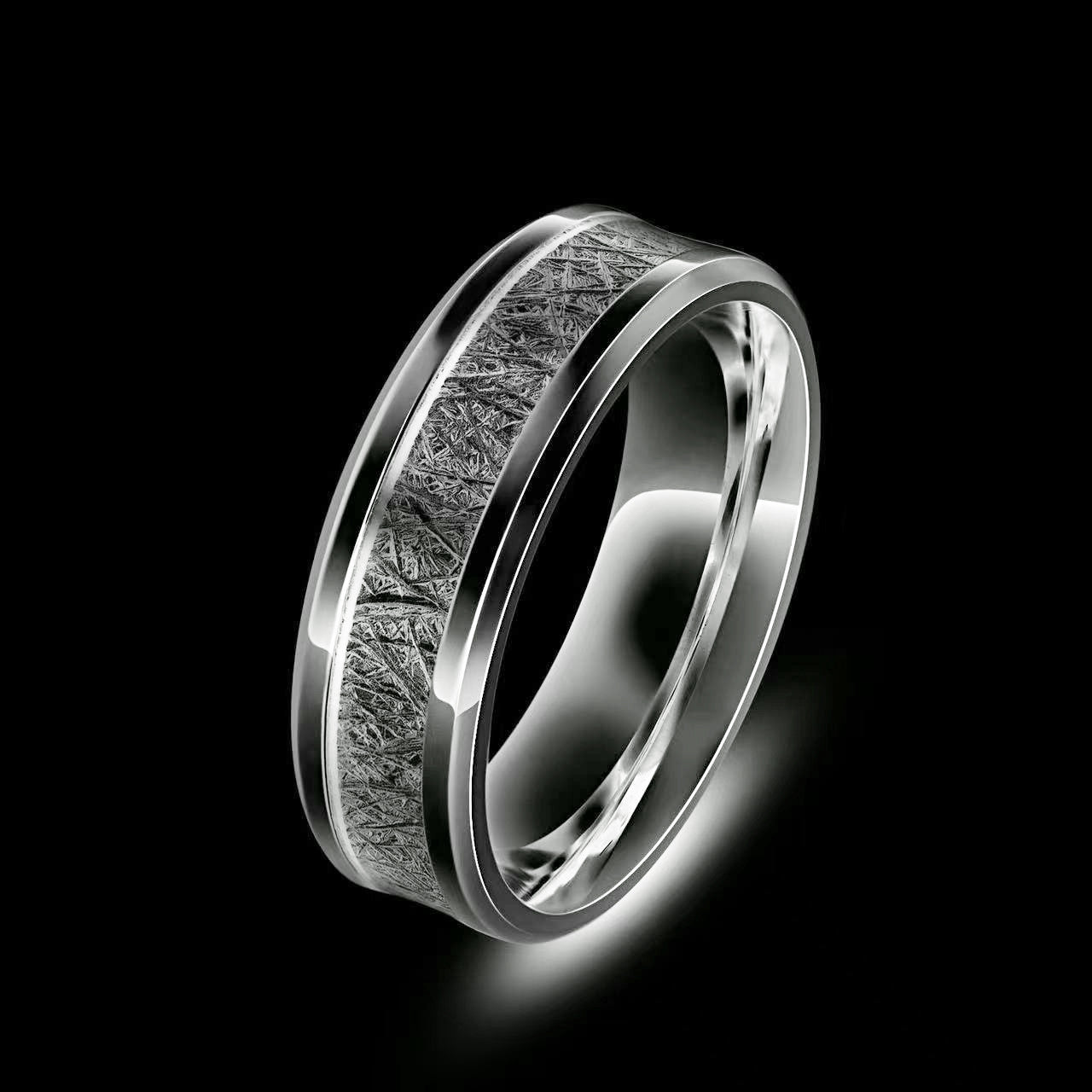 Metal Ring Titanium Steel Band With Silver Thread Accent And Black Ring For Men And Women Fashion For Daily Wear