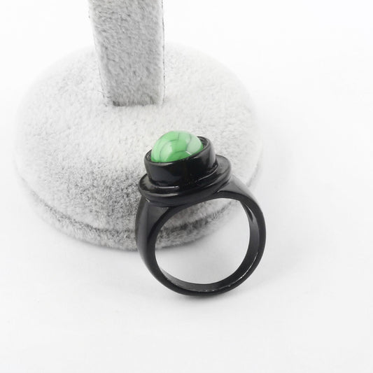 Womens Alloy Ring Trendy Fashion Jewelry Simple Geometric Ring Green Casual Everyday Wear Ring Modern Accessory