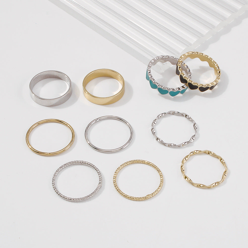 Geometric Drop Oil Ring Alloy Jewelry Europe Style