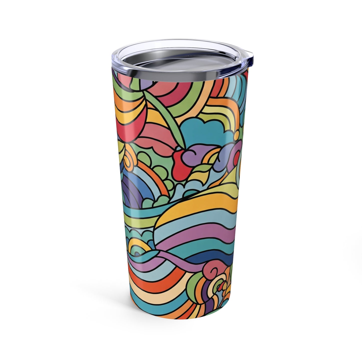 20oz Stainless Steel Tumbler With Double Wall Vacuum Insulation Spill Resistant Lid For Hot And Cold Drinks Printed
