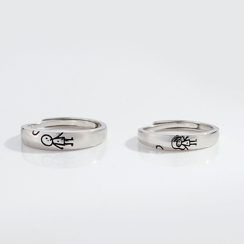 Geometric Alloy Couple Rings His And Hers Electroplated Literary Art Design Promise Wedding Bands For Weddings