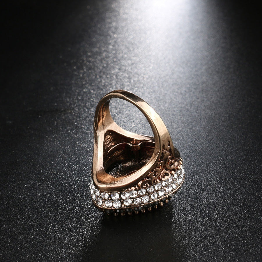 Womens Drop Shape Gemstone Ring Copper Plated Jewelry Gift