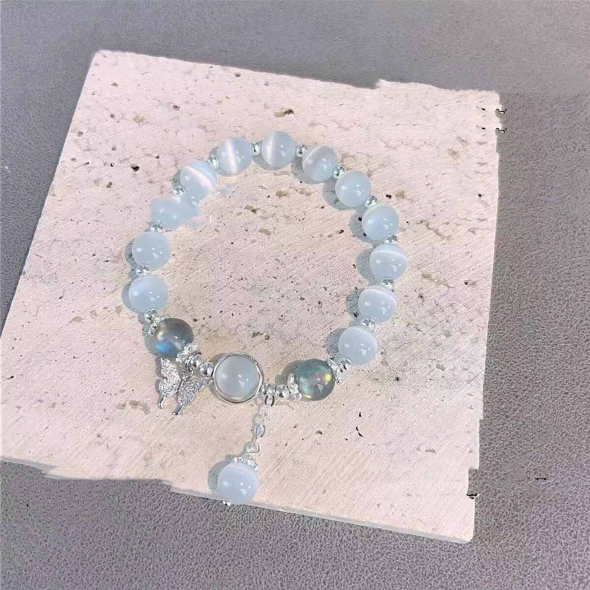 Opal Butterfly Bracelet Electroplated Animal Design Fashion Jewelry Colored Glaze For Girls Teens For Day Wear