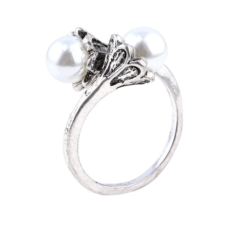 Ladies Star Ring Adjustable Alloy Gold Plated Gemstone Inlay Fashion Ring For Women Retro Star Design Jewelry Charm