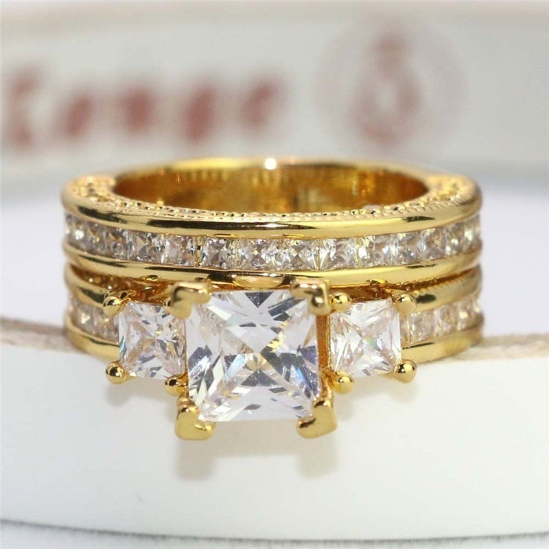Zircon Couple Ring For Men Women Fashion Unisex Jewelry