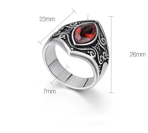 Mens Ring Vintage Stainless Steel Band Geometric Design Ring Durable Accessory Everyday Wear Fashion Ring Wear