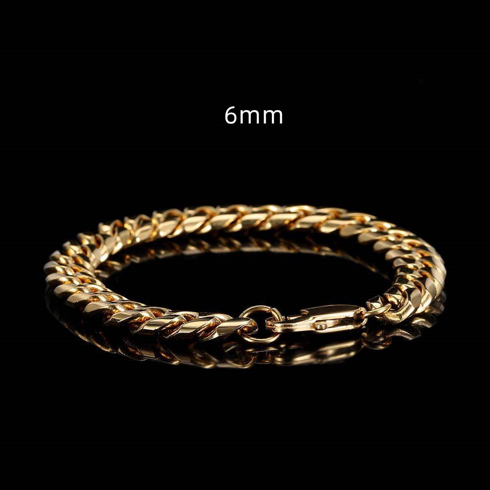 Unisex Stainless Steel Cuban Chain Bracelet With Japanese Buckle Round Grinding Design For Everyday Wear With Clasp