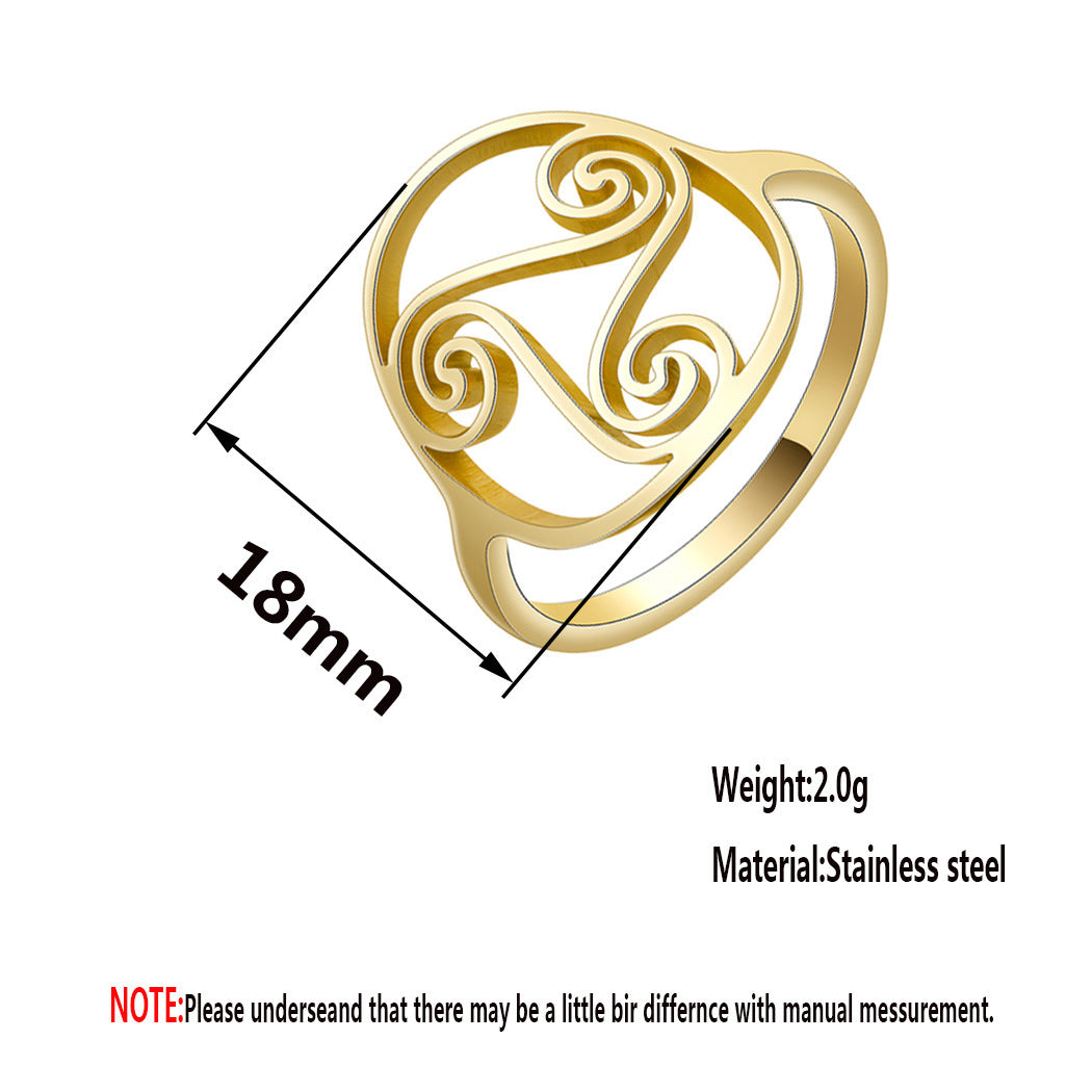 Womens And Mens Stainless Steel Ring Rotating Ring Triple Band Fashion Statement Ring Color Gold Size 8 Size 8