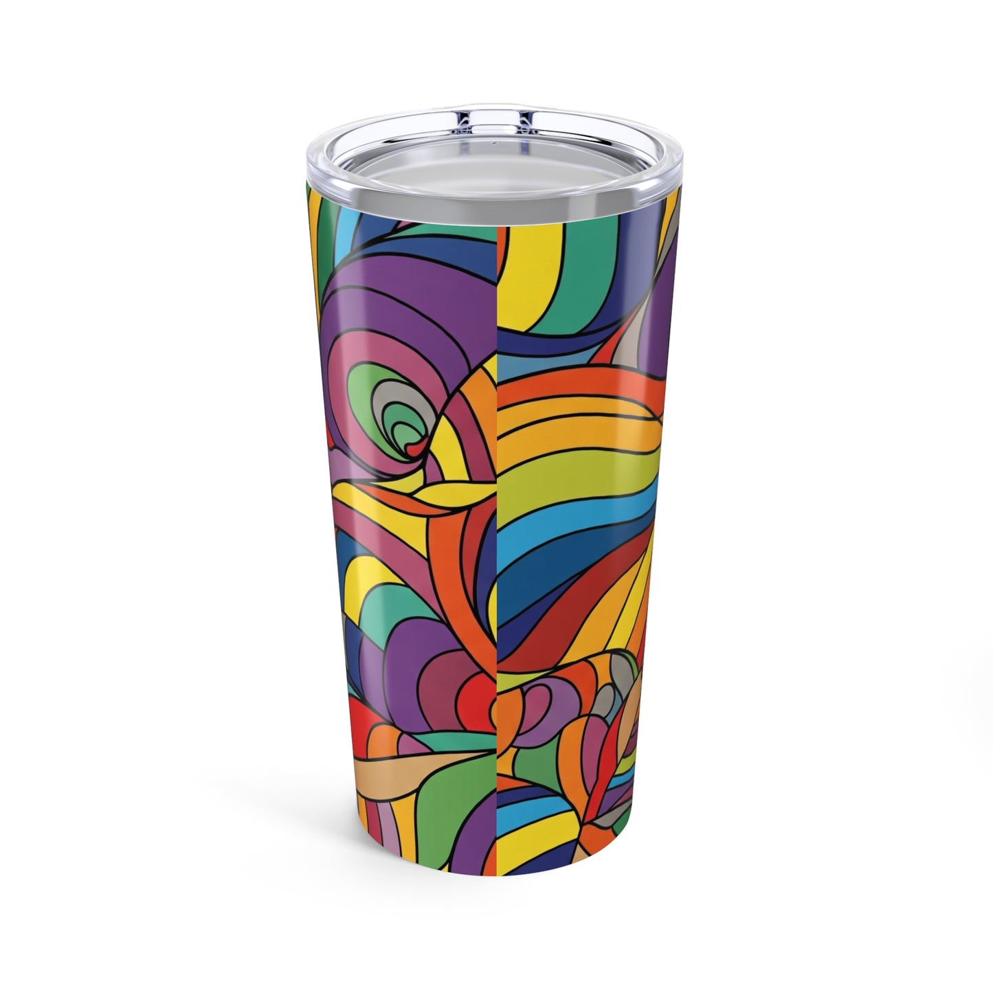 20oz Stainless Steel Tumbler With Printed Abstract Design Double Wall Vacuum Insulated Spill Resistant Coffee Mug