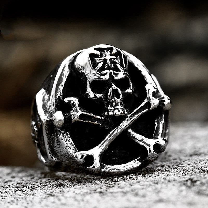 Titanium Steel Skull Ring For Men Women Retro Gothic Biker Fashion Accessory Skull Design Ring For Everyday Wear