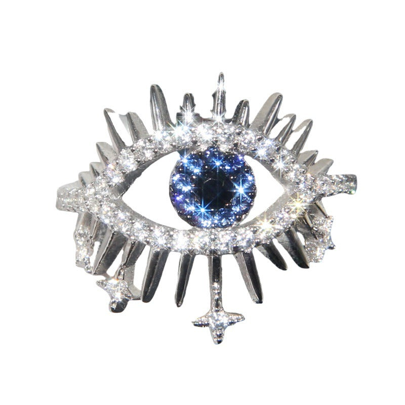 Women Geometric Ring Adjustable Opening Metal Ring With Artificial Gems Gold Plated Alloy Fashion Jewelry Accessory