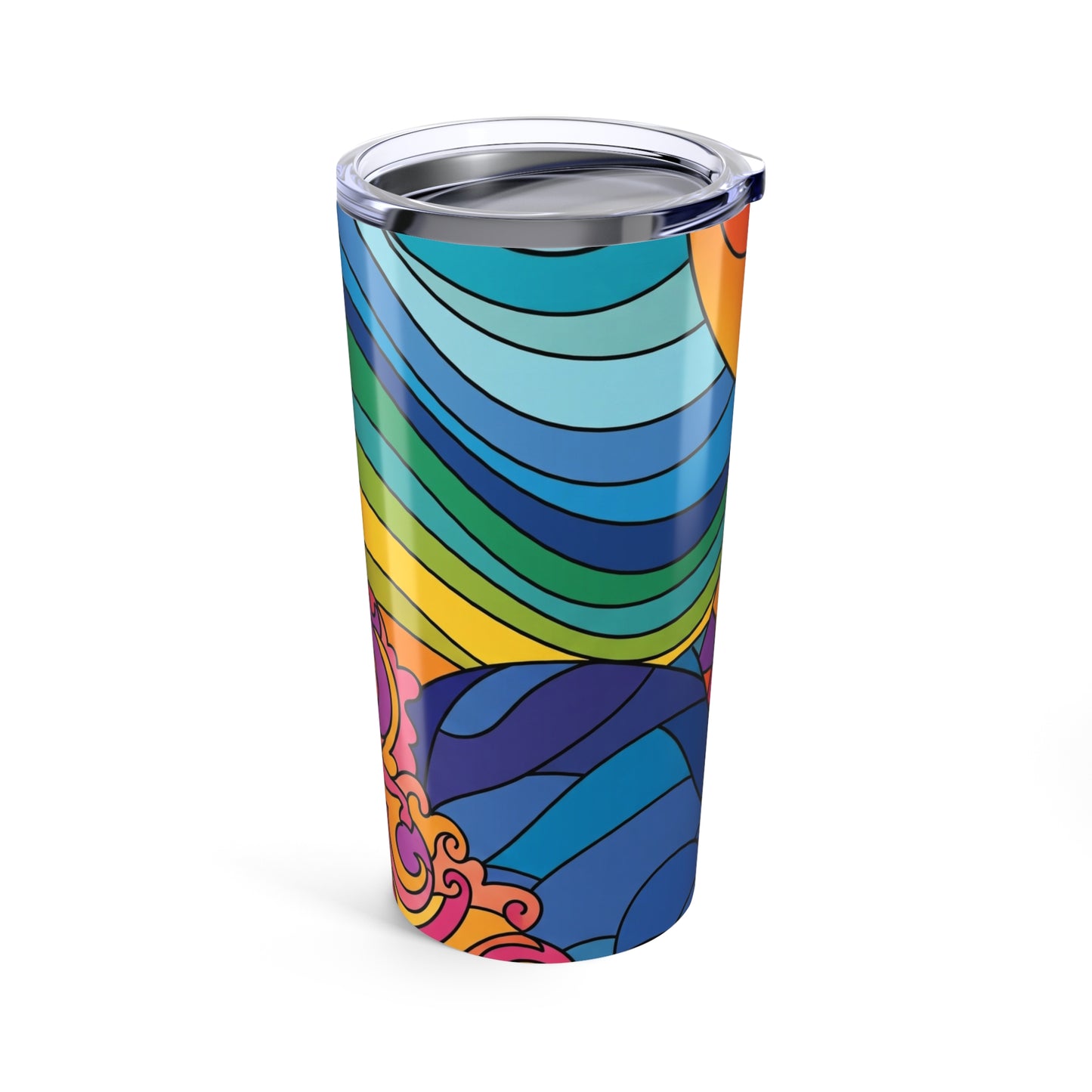 20oz Stainless Steel Tumbler With Double Wall Vacuum Insulation Spill Resistant Printed Travel Mug For Hot And