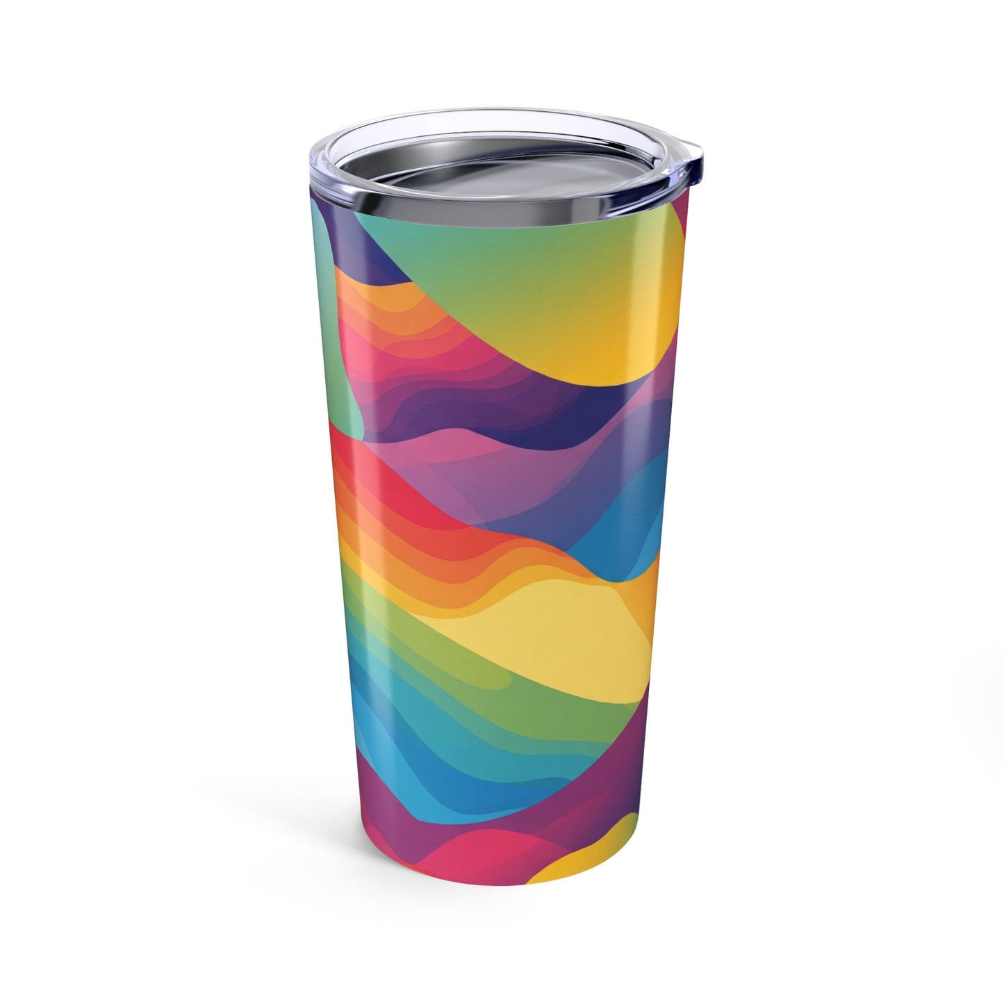 20oz Stainless Steel Travel Mug With Double Wall Vacuum Insulation And Printed Design For Hot And Cold Beverages