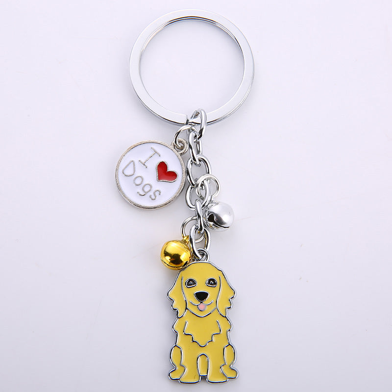 Dog Keyring Metal Pendant Pet Lovers Keyring Decoration Dog Charm For Keys Backpacks Purse Gift Animal Keyring