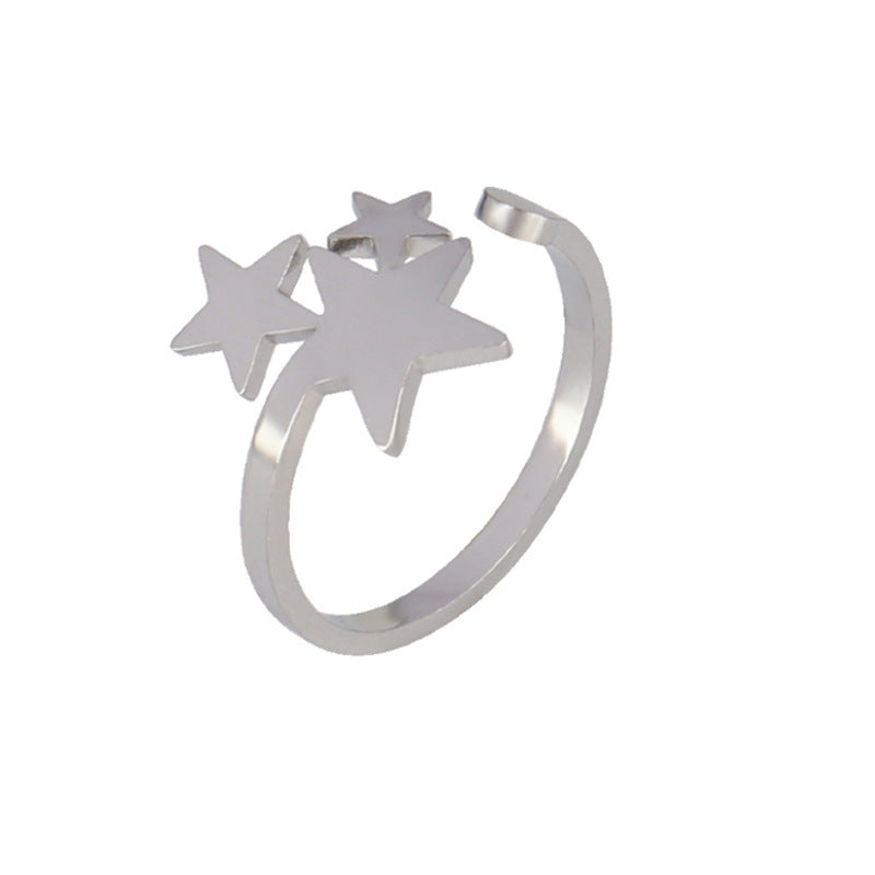 Stainless Steel Geometric Ring Natural Style Women Gold Silver Trendy Fashion Hip Hop Minimal Jewelry Timeless