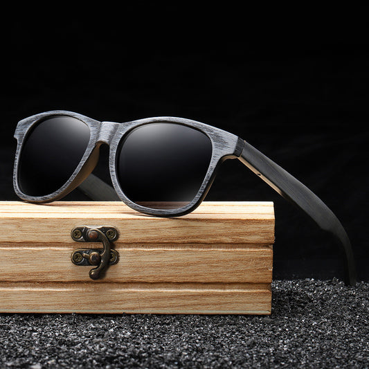 Men Polarized Sunglasses Oval Frame Driving Glasses UV400 Protection And Solid Wood Frame Enhanced For Small Face