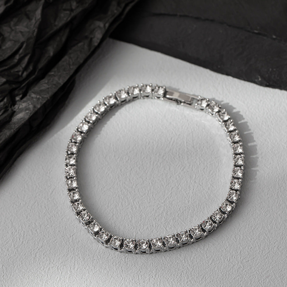 Unisex Cuban Bracelet Electroplated Alloyed Geometric Diamond Studded Fashion Jewelry Punk Bracelet For Ladies