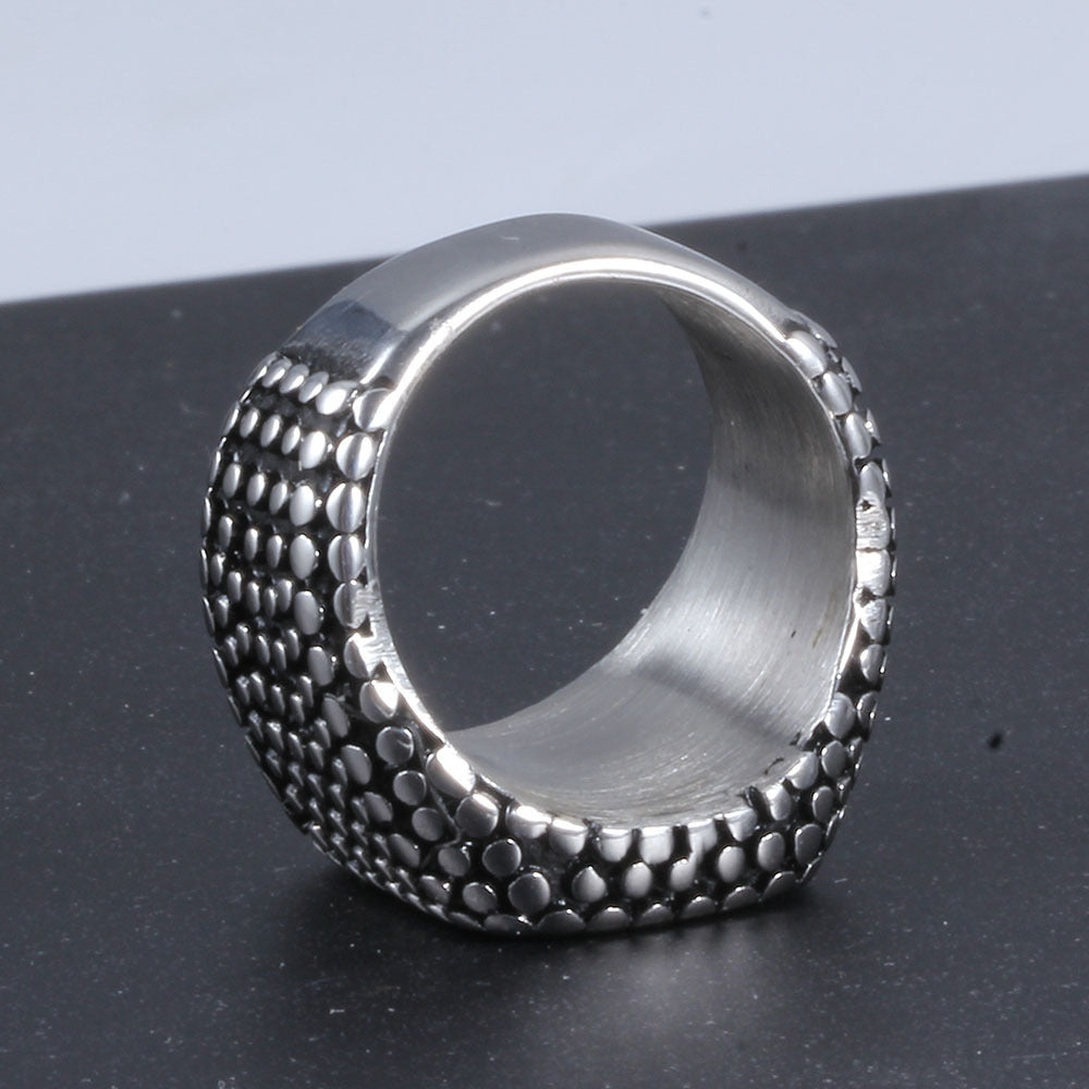Stainless Steel Studded Ring For Men Geometric Hip Hop Style Jewelry Sizes 8 9 10 11 12 13 With Electroplating