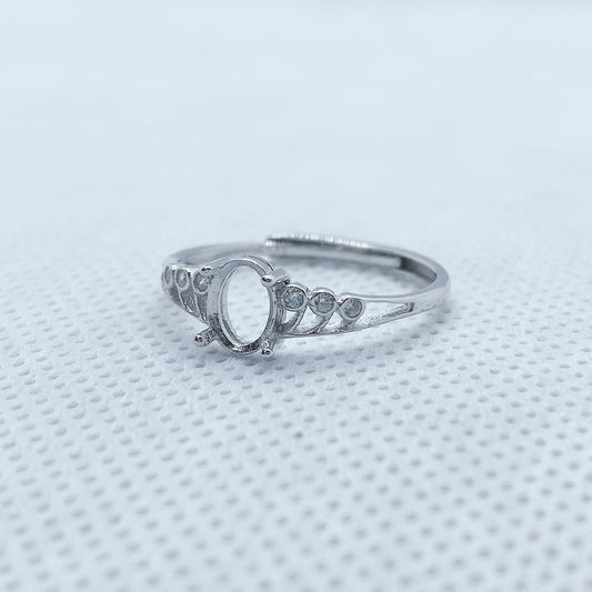 Sterling Silver Ring Holder 5x7mm Four Prong Empty Ring Base For Women Diy Jewelry Making Ring Setting For You