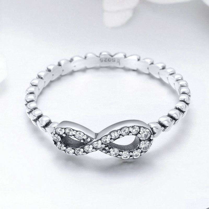 Ladies Bow Ring 925 Silver Bow Design Fashion Ring Jewelry Gift for Women and Girls Face Length 1CM 925 Silver