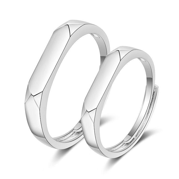 Women Adjustable Open Ring Heart Bow Wave Design Copper Electroplated Micro Zircon Inlaid Anniversary Couple Ring