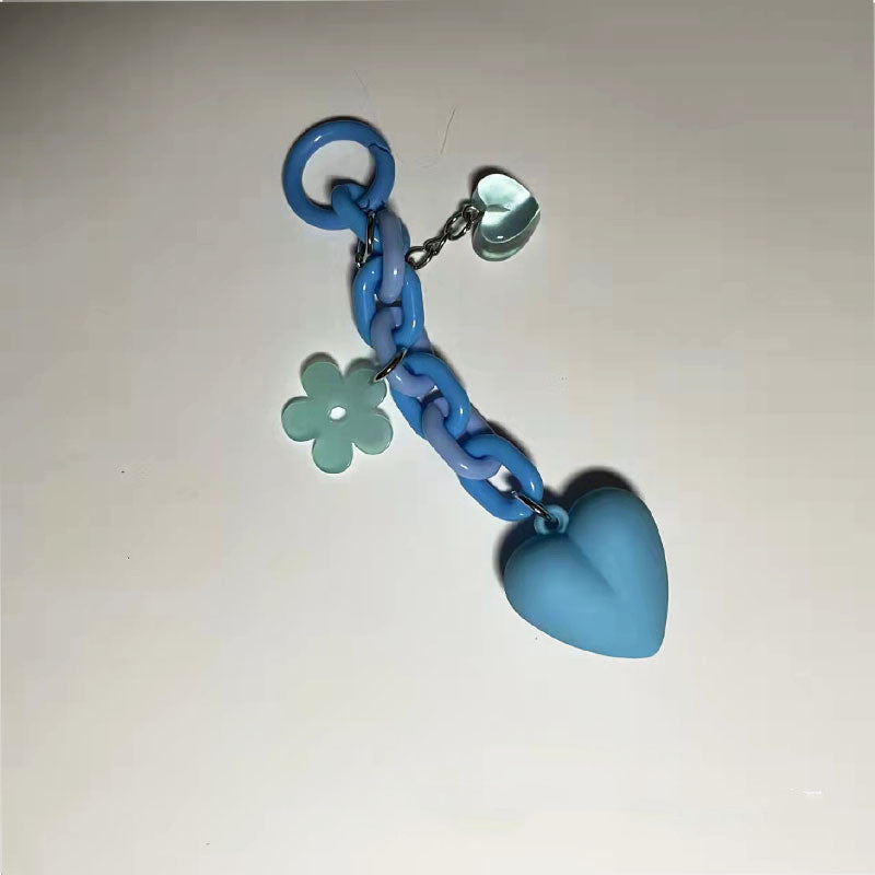 Acrylic Heart Keychain Pendant Peach Accessory Keyring