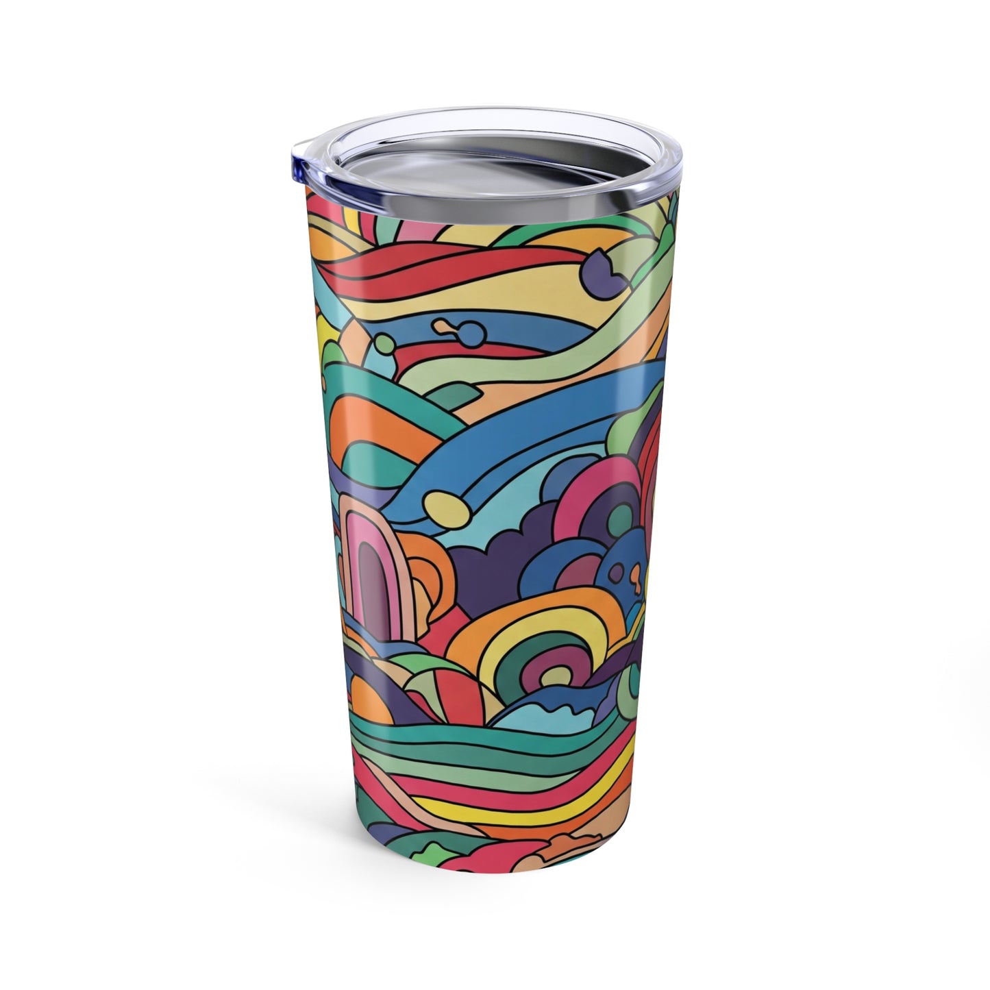 20 Ounce Steel Travel Mug With Double Wall Vacuum Insulated Spill Resistant BPA Free Printed Artwork For Hot And