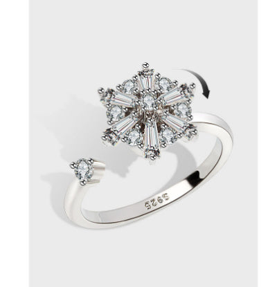 Rotatable Zircon Butterfly Ring For Women Adjustable Copper Band With White Gold Finish Size Adjustable Gleams