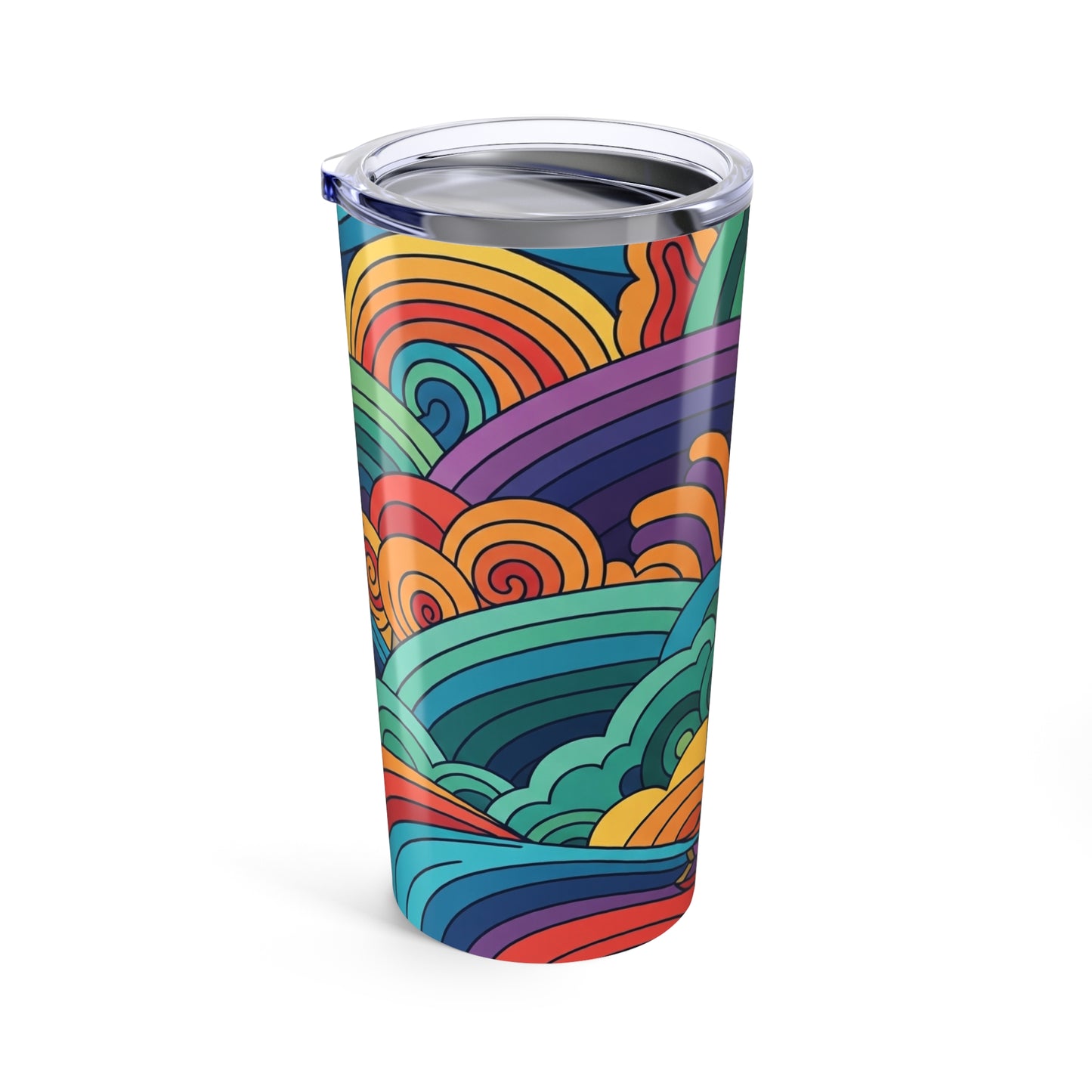 20oz Stainless Steel Tumbler With Double Wall Vacuum Insulation Printed Art For Hot Or Cold Drinks Spill Proof Lid