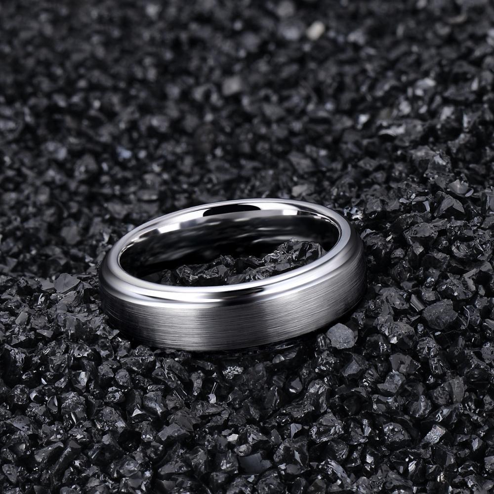 Tungsten Ring 8mm Wide U Shape Silver Metal Band Ring