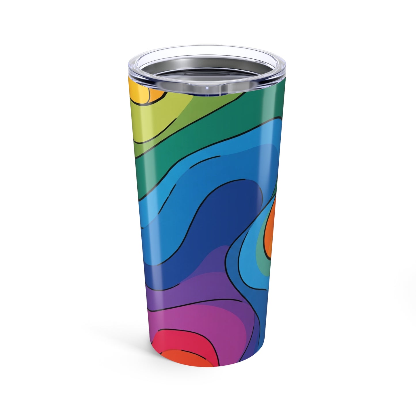 20 Oz Stainless Travel Tumbler With Double Wall Vacuum Insulation Spill Resistant Printed Design For Hot Or Cold