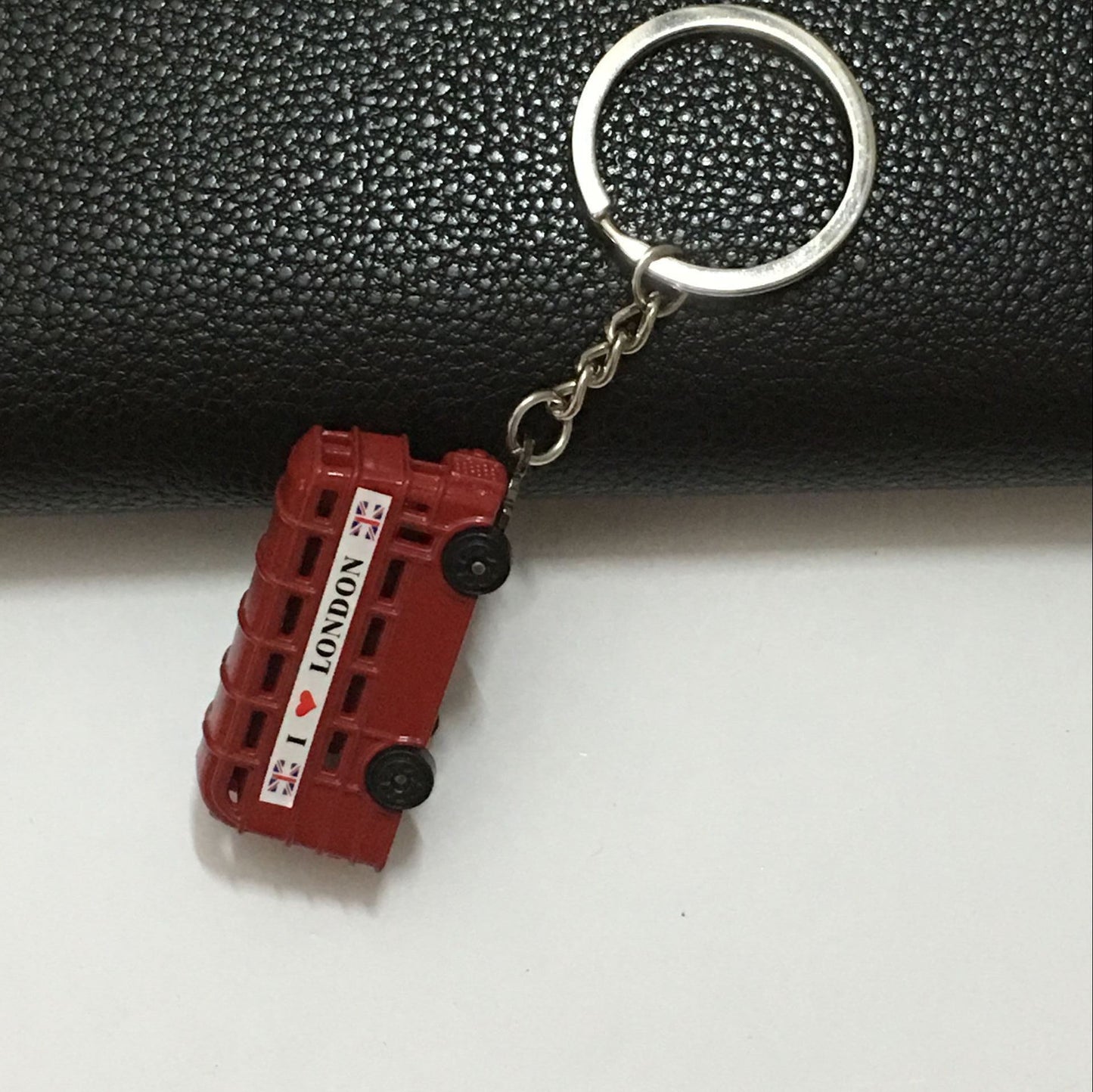 London Double Decker Bus Keychain Metal Zinc Alloy Charm