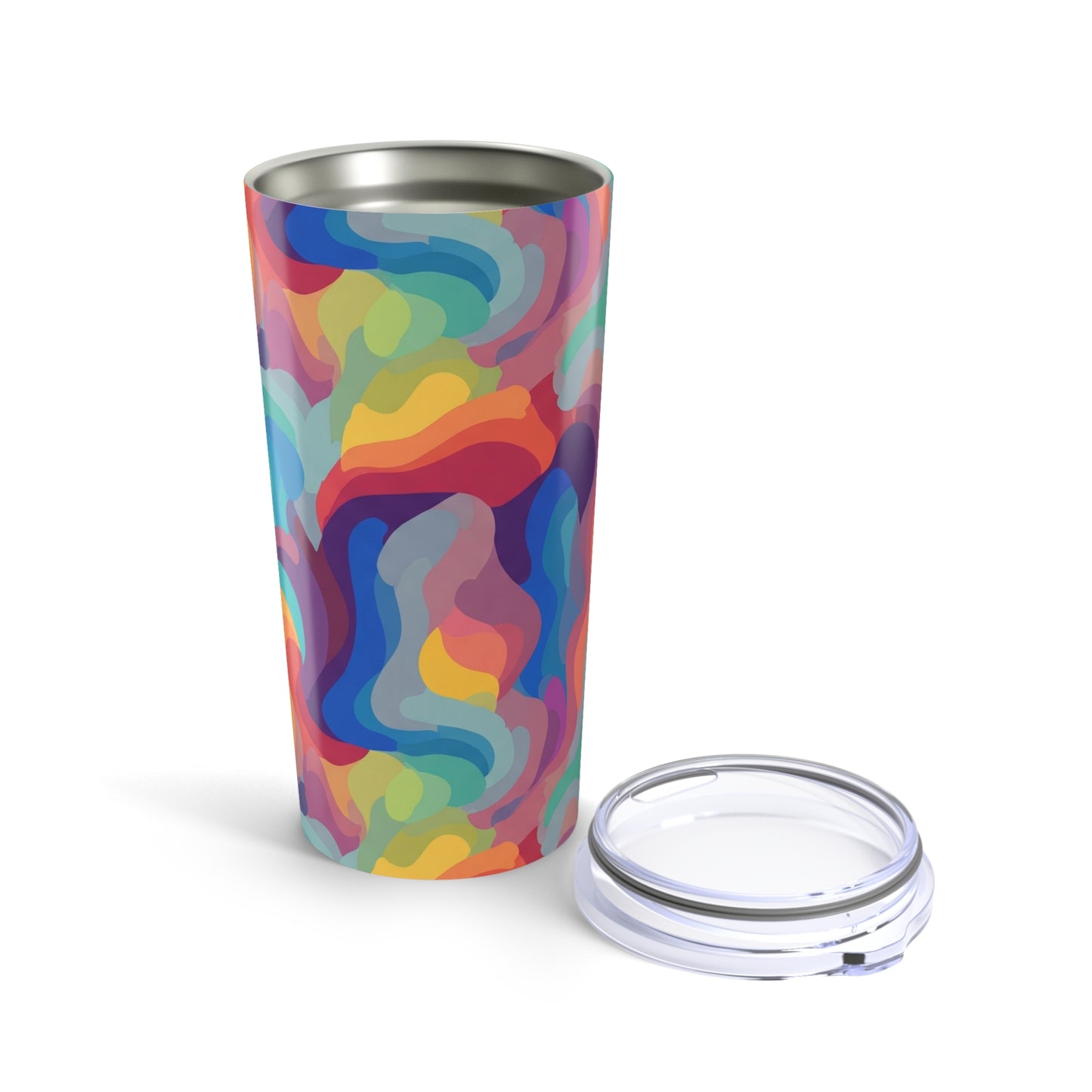 20oz Stainless Steel Tumbler With Printed Design Double Wall Vacuum Insulated Leak Proof Thermal Coffee Travel Mug