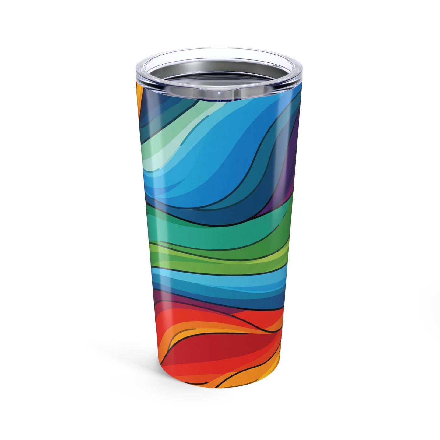 20oz Stainless Steel Tumbler With Printed Design Double Wall Vacuum Insulation Spill Resistant Lid Travel Mug