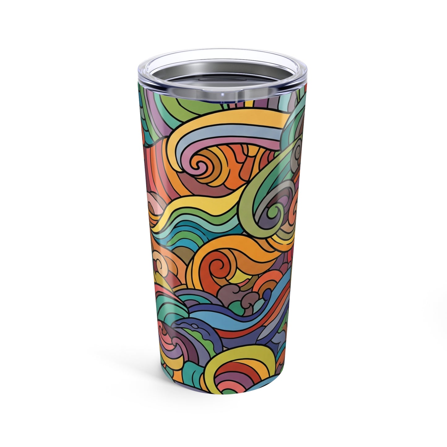 20 Oz Stainless Steel Tumbler Double Wall Vacuum Insulated Spill Resistant Thermal Coffee Cup Featuring Printed