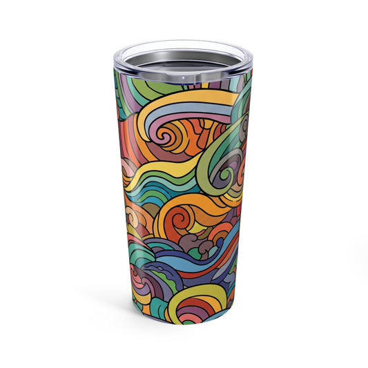 20 Oz Stainless Steel Tumbler Double Wall Vacuum Insulated Spill Resistant Thermal Coffee Cup Featuring Printed