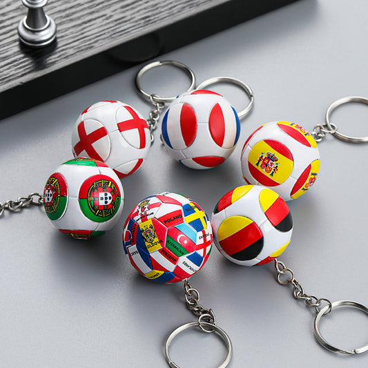 National Flag Keychain Durable PVC Plain Design Key Chain Small Gift Country Souvenir Single Keychain For Fans