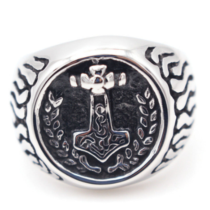 Unisex Ring Flame Wheat Goat Design Electroplated Alloy Bands for Men and Women Silver Tone Jewellery Statement