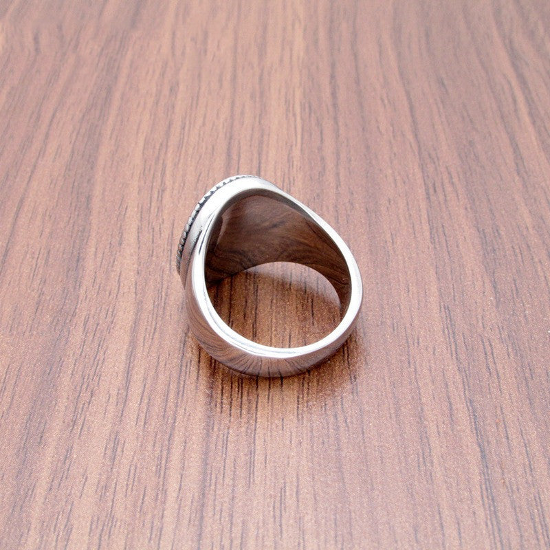 New Creative Sailboat Embossed Vintage Men's Ring