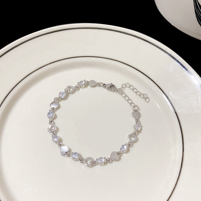 Womens Pearl Bracelet Electroplated Double Crystal Flower Copper Bangle Minimalist Jewelry Gold Silver Elegant