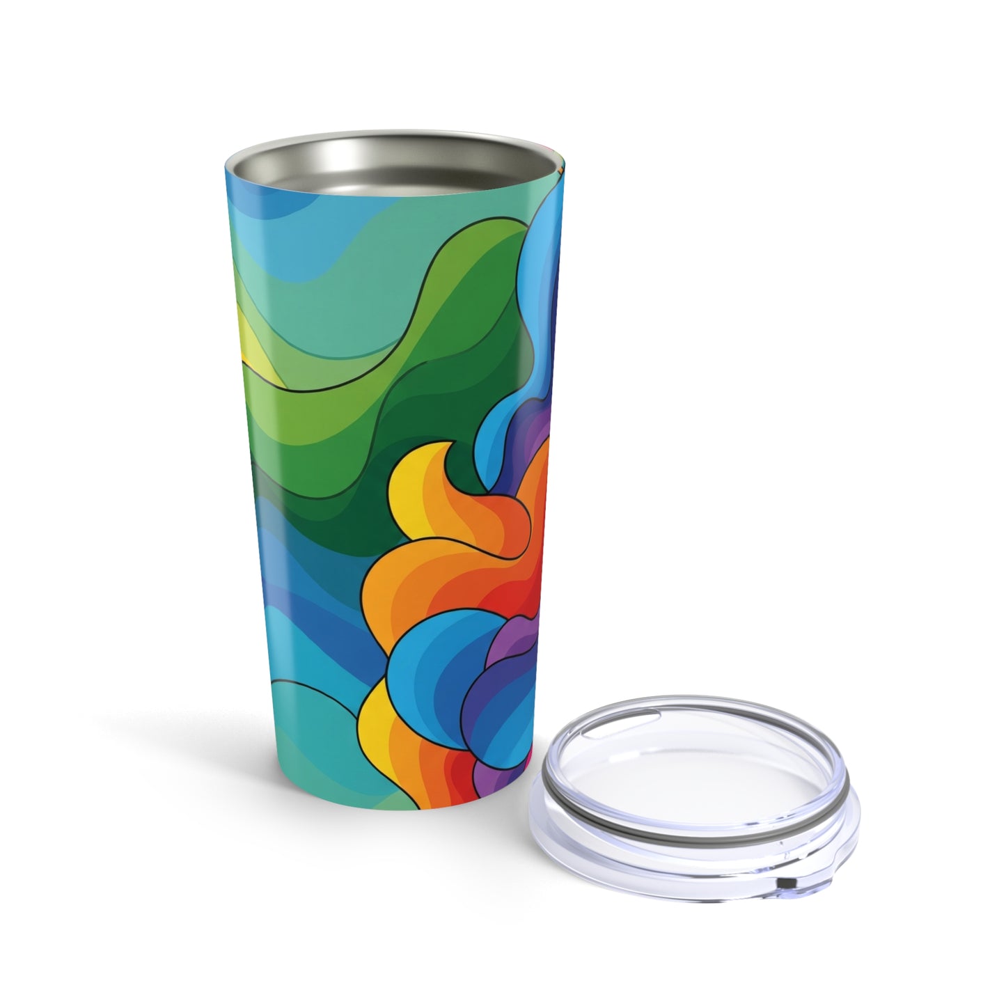 20 Oz Stainless Steel Tumbler Printed With Double Wall Insulation Spill Resistant Lid For Hot Or Cold Beverages