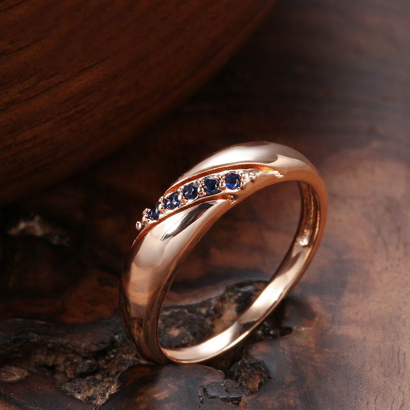 Unisex Zircon Inlaid Copper Ring Flower Shape Rhinestone Jewelry For Women And Men Trendy Elegant Durable Versatile