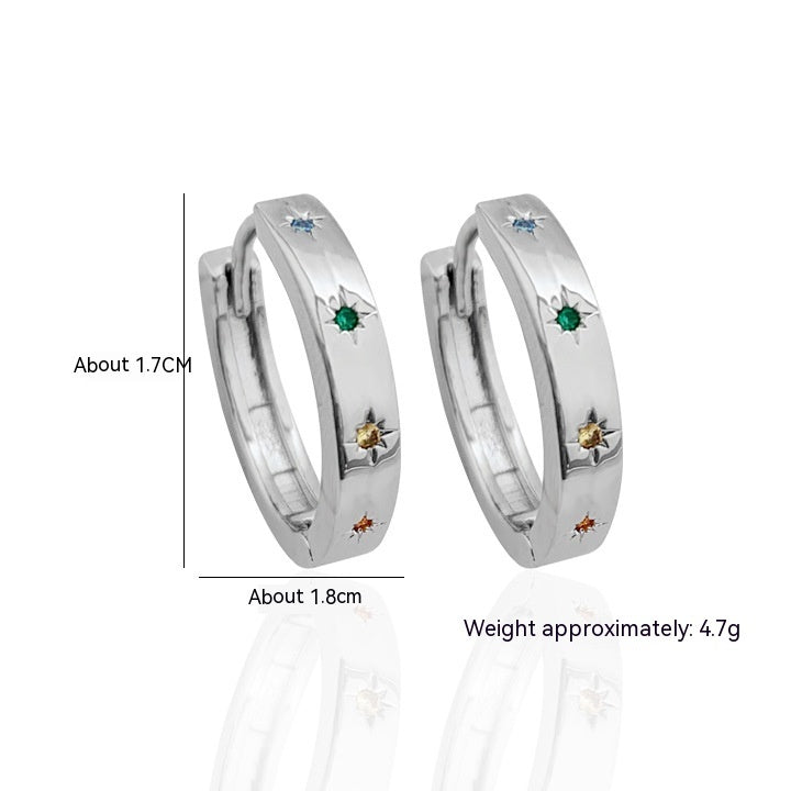 Womens Five Pointed Star Earrings Sweet Ear Jewelry Cool Ear Bone Ring High Sense Copper Earrings Fashion OL Earrings Pair of Earrings Gold Platinum