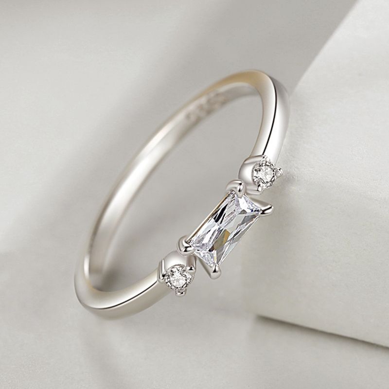 Sterling Silver Micro Diamond Ring For Women Fashionable Simple Elegant Jewelry Gift To Her Beautiful Everyday