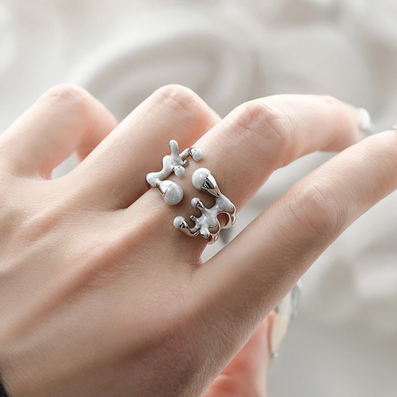 Womens Irregular Zircon Inlaid Copper Rings Fashion Jewelry Elegant Unique Design For Daily Wear And Occasions