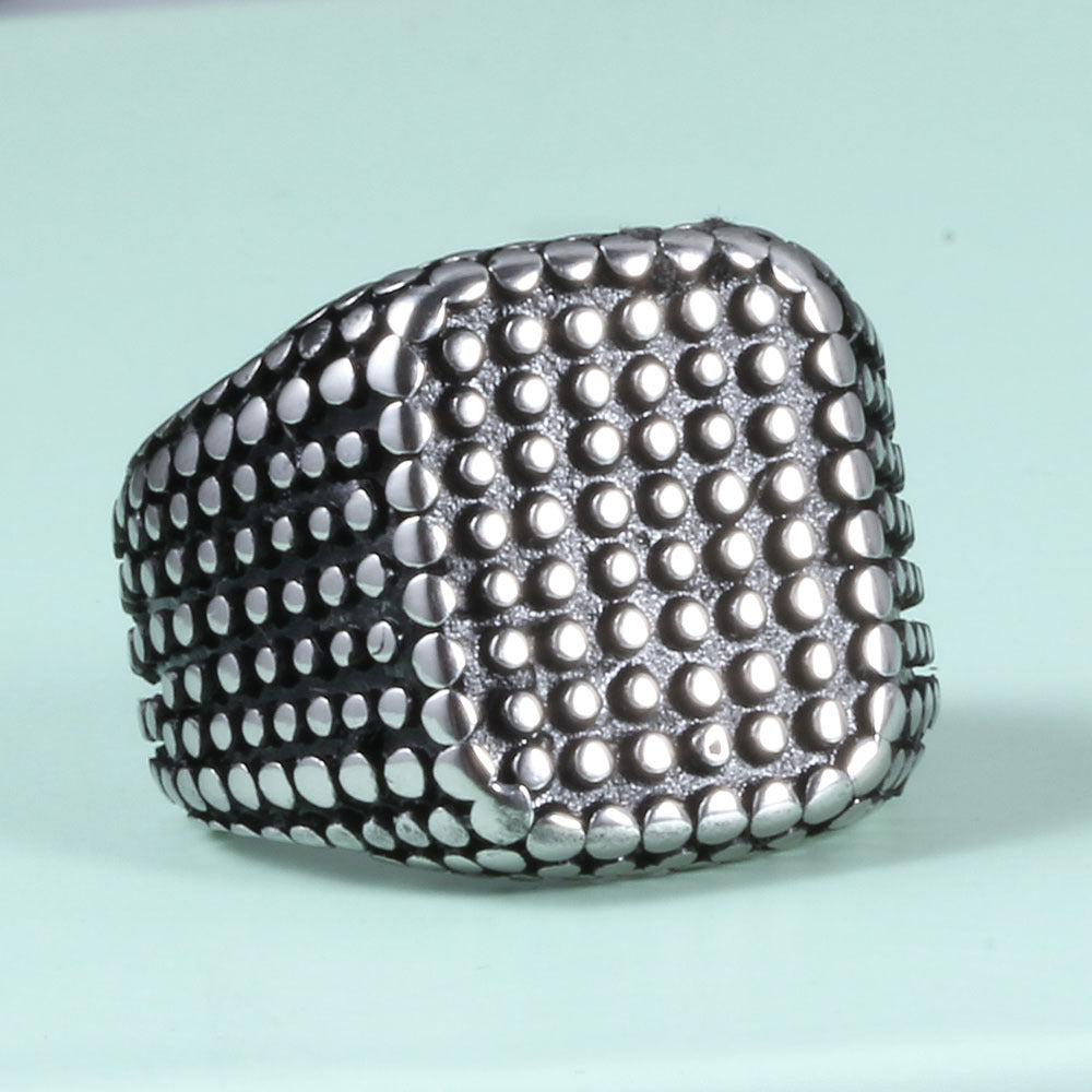 Stainless Steel Studded Ring For Men Geometric Hip Hop Style Jewelry Sizes 8 9 10 11 12 13 With Electroplating