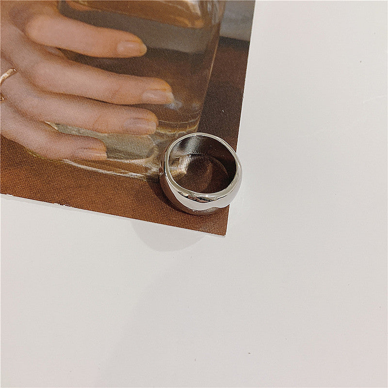 Unisex Ring Wavy Curve Geometric Alloy Metal Glossy Electroplated Fashion Jewelry Elegant Modern Durable Versatile