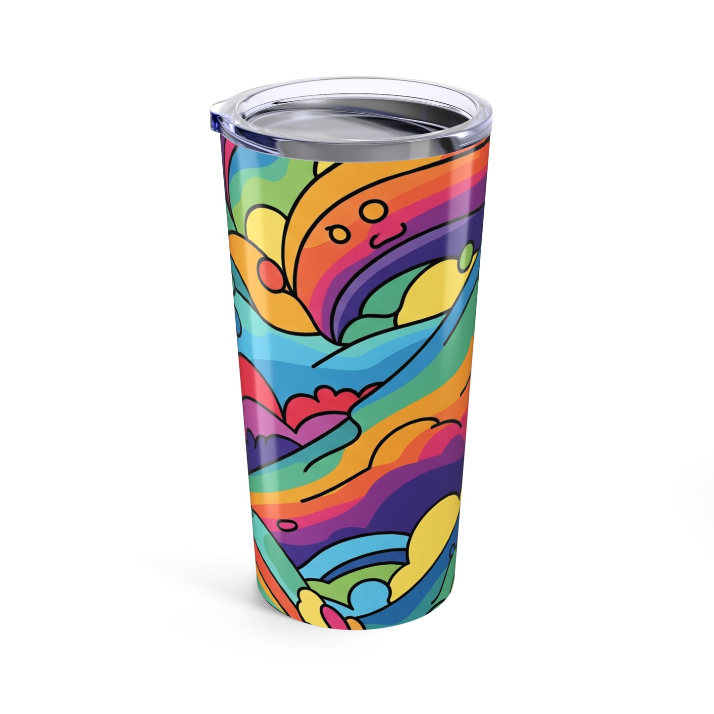 20 Oz Stainless Steel Tumbler Vacuum Insulated Leak Proof Durable Keeps Beverages Hot Or Cold Printed Design