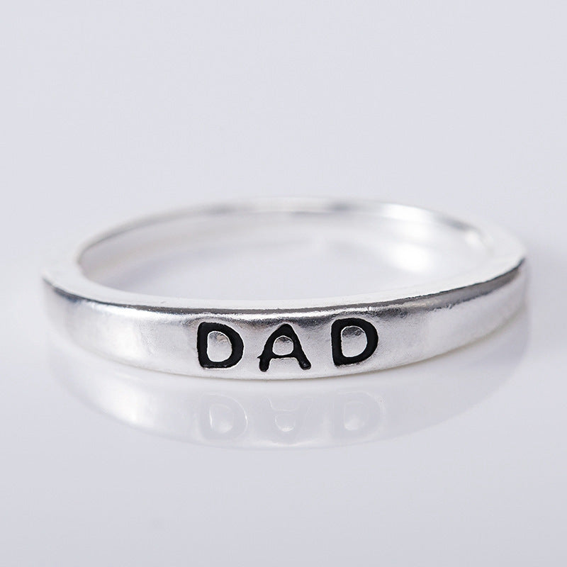 Alloy Letter Ring Mom Design For Women And Girls And Dad Design Ring Jewelry Fashion Accessory Trendy Everyday